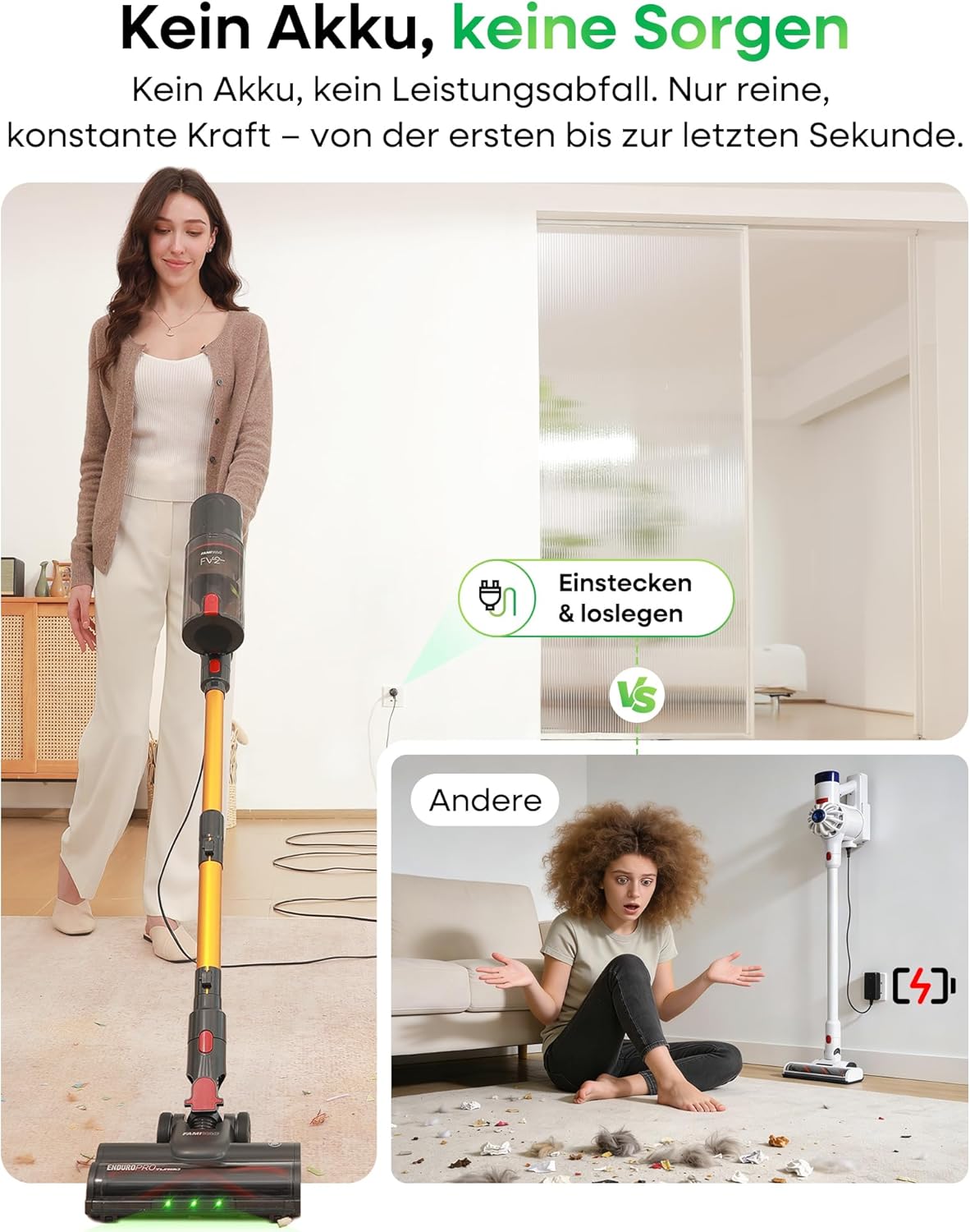 Thumbnail 2 de FAMIVAC FV2: Kabelstaubsauger mit leistungsstarker 65 kPa Saugkraft und Anti-Verhedderungsbürste