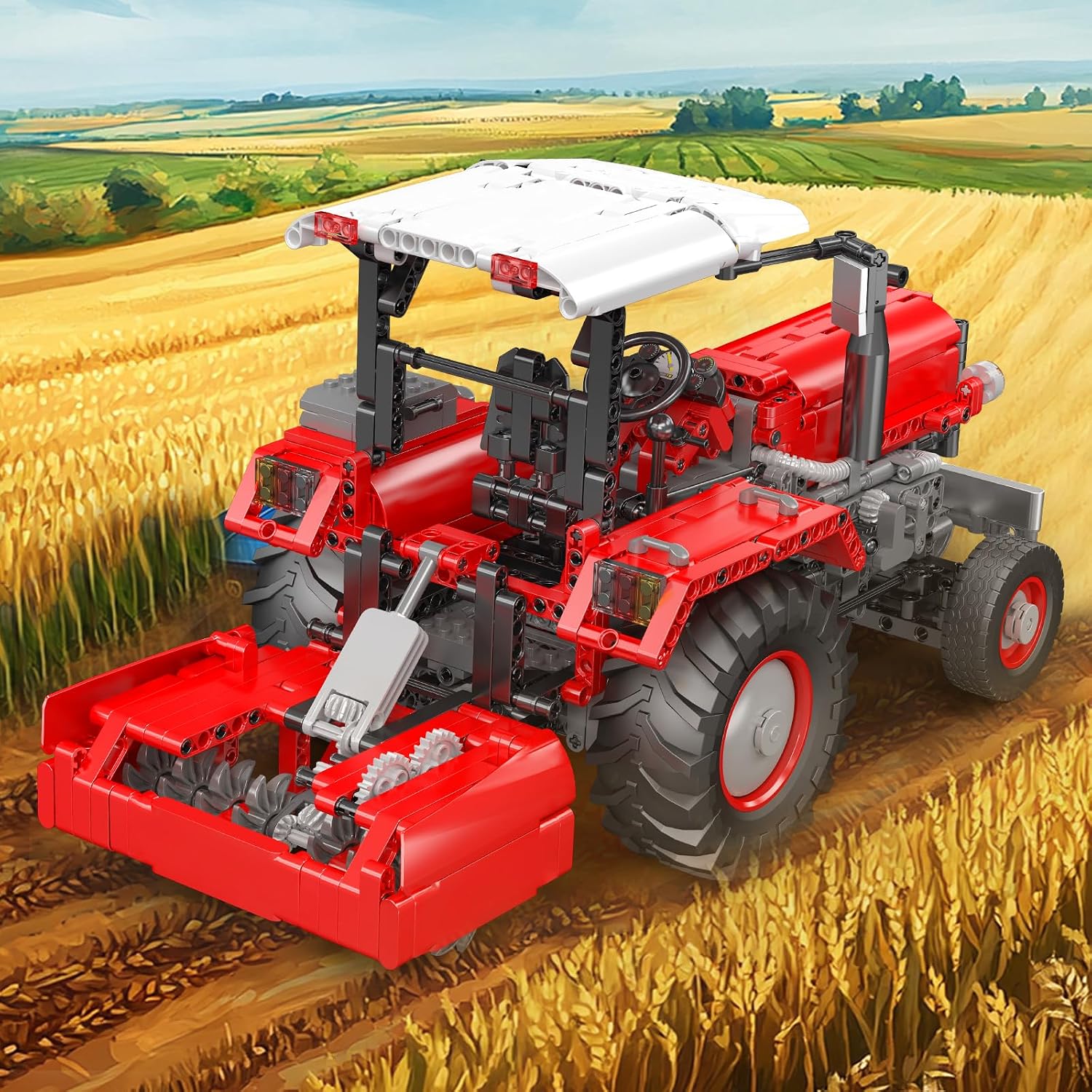 Detalle de Mould King 17064 Tracteur Technique télécommandé 3-en-1 (1857 pièces) avec 6 moteurs et appli Bluetooth