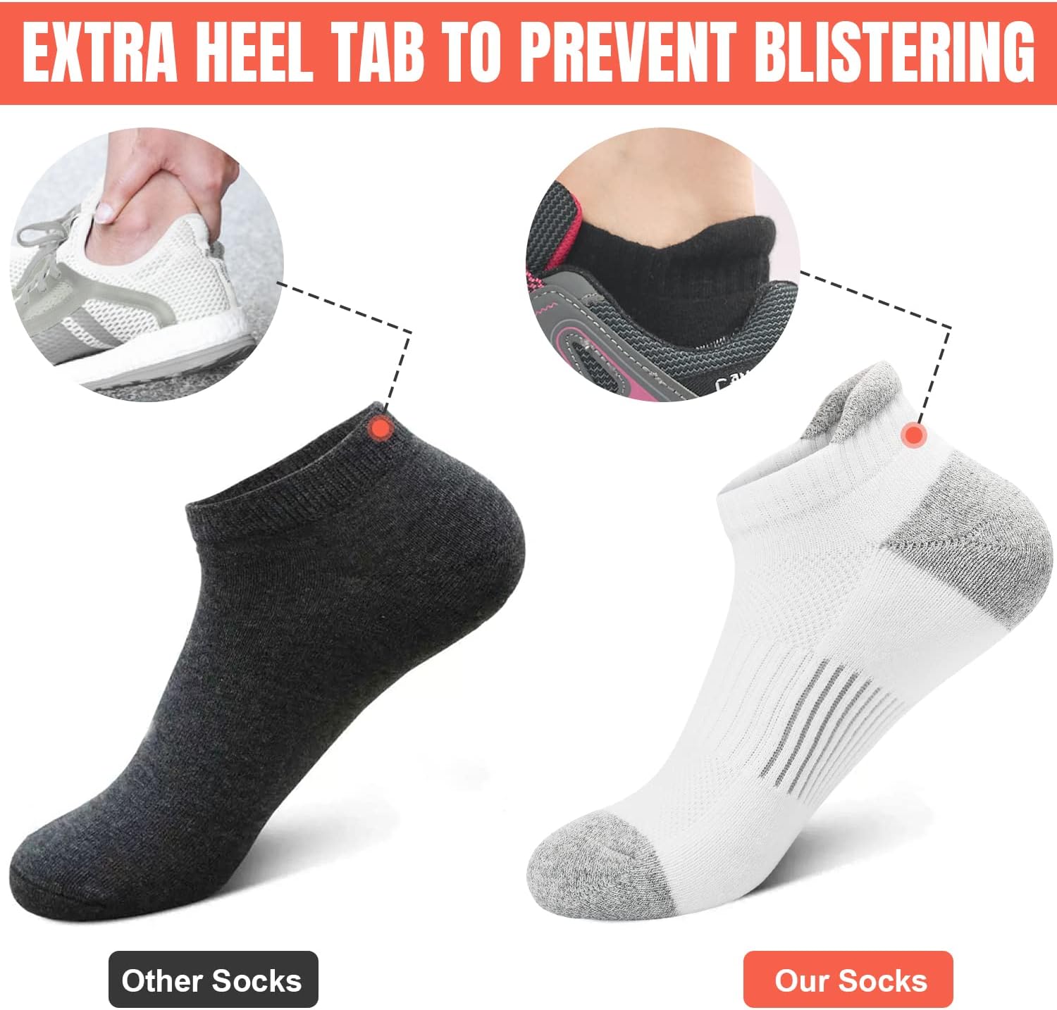 Detalle 2 de ILovDaisy Trainer Running Socks Womens 5 Pairs, Ankle Sports Socks Women Cushioned Breathable Socks, Low Cut Athletic Socks for Ladies Girls
ILovDaisy Trainer Running Socks Womens 5 Pairs, An…
