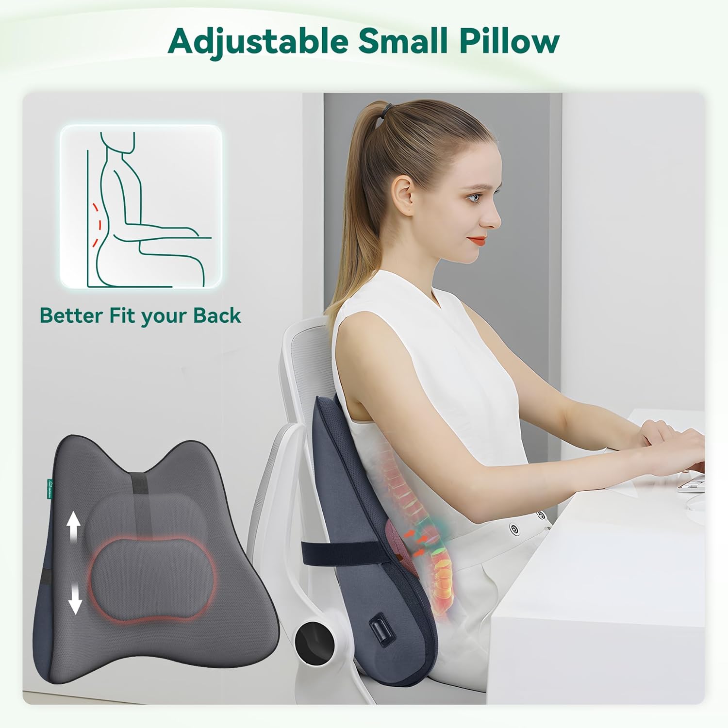 Detalle de Snailax Coussin lombaire ergonomique 3 intensités