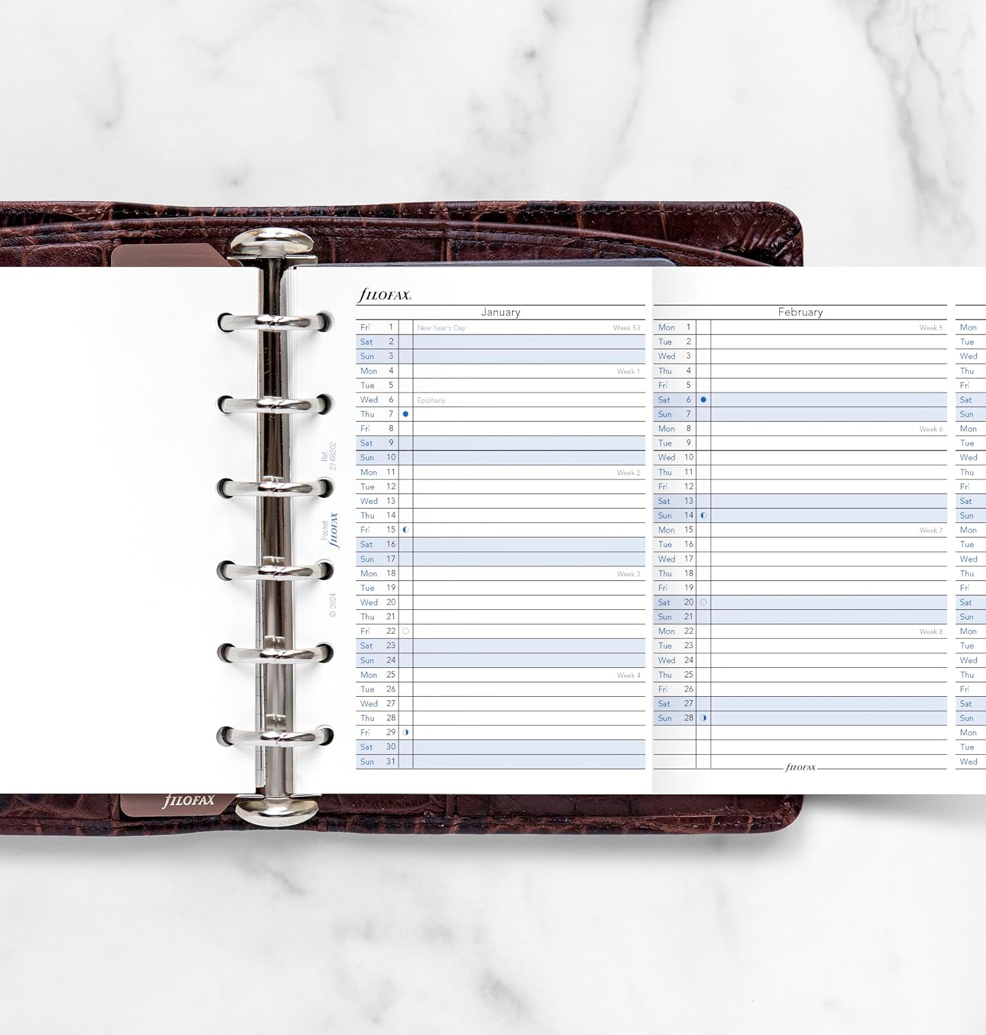 Detalle de Filofax 27-68202 Pocket jaarplanner 2027, verticaal uitvouwbaar