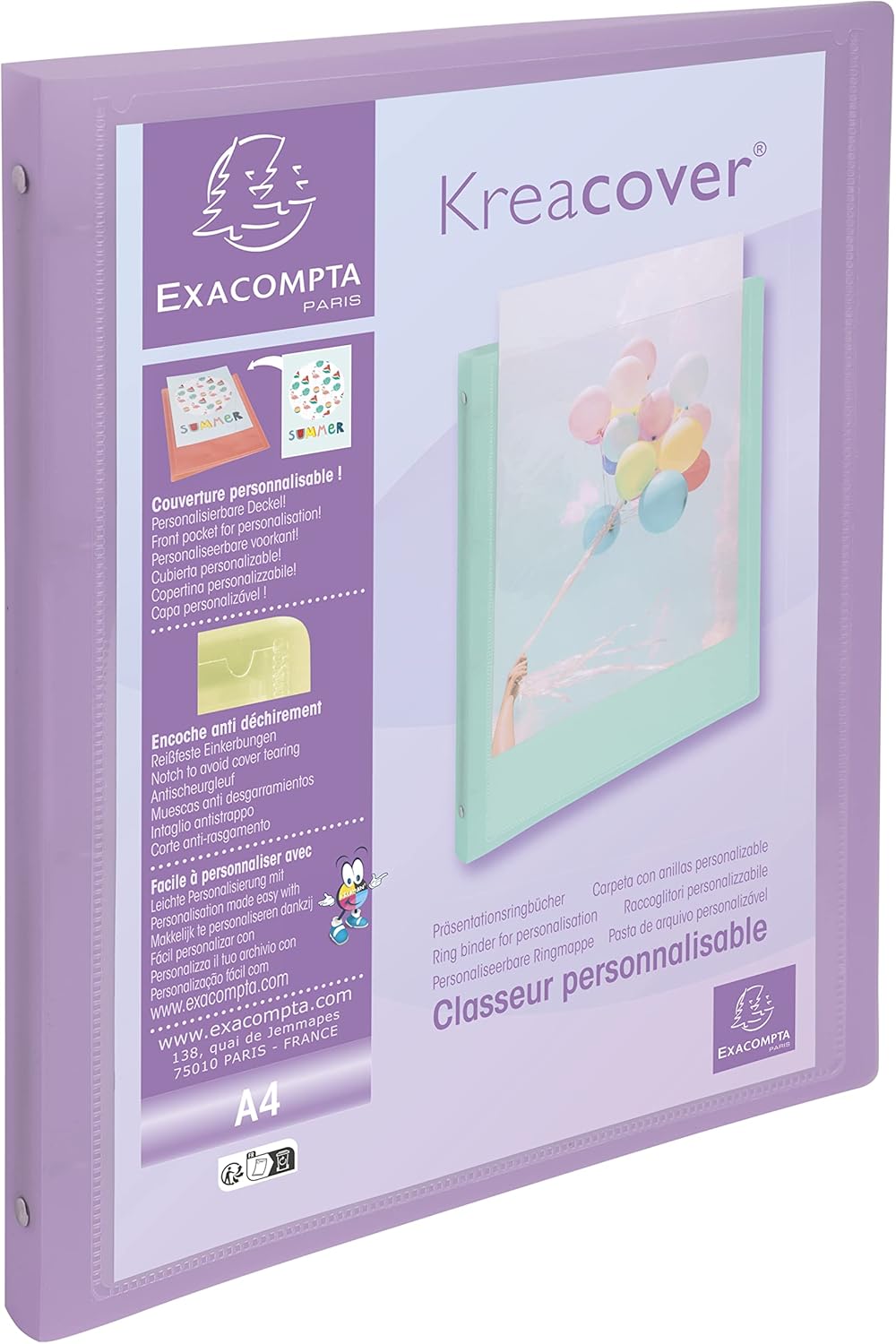 Thumbnail 3 de Exacompta 51279E Classeur Kreacover 4 anneaux 15 mm