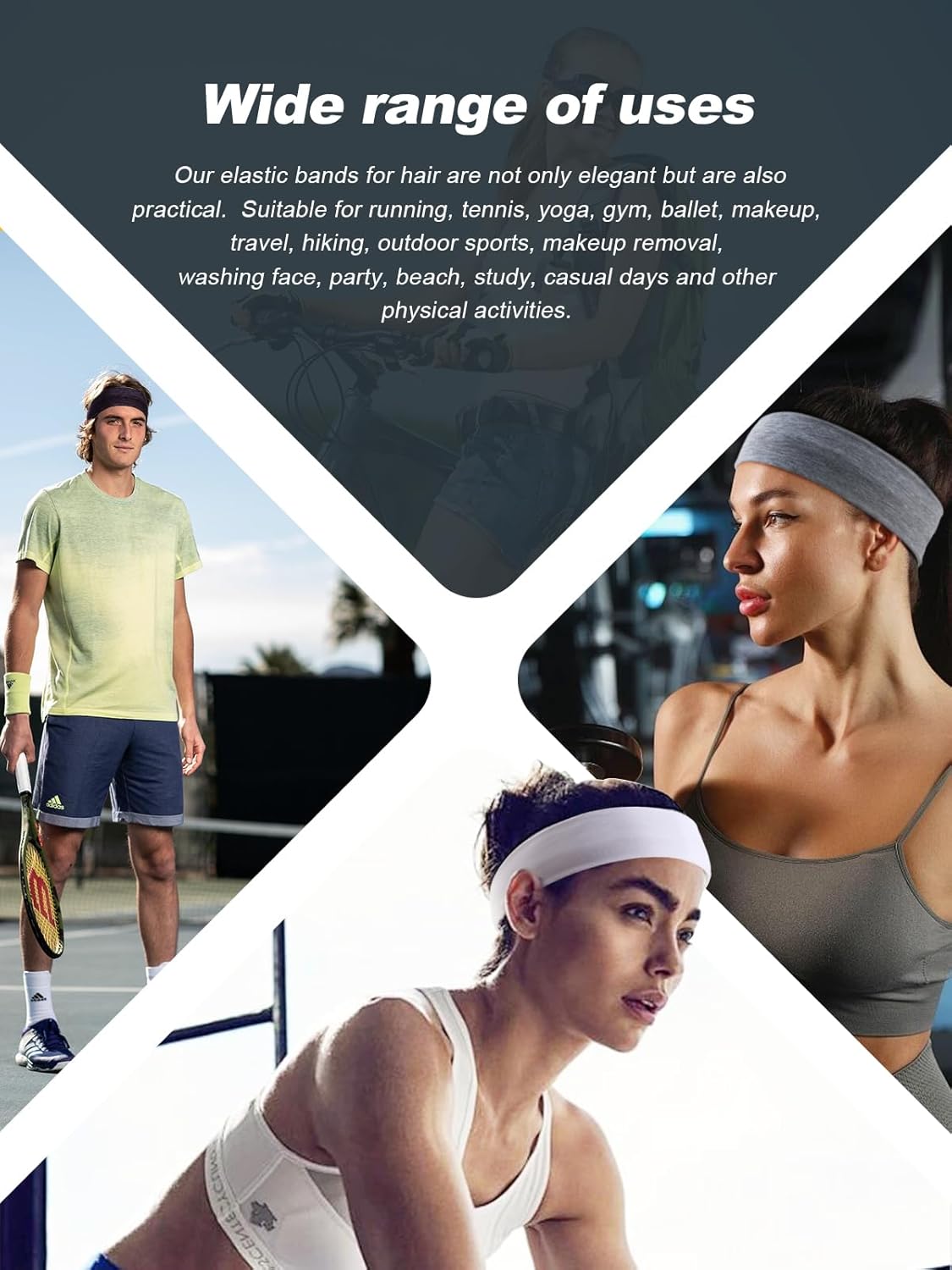 Thumbnail 3 de DRESHOW 6cm Wide Headband: Breathable, Non-Slip Sweat-Wicking Hair Band for Everyday and Sport