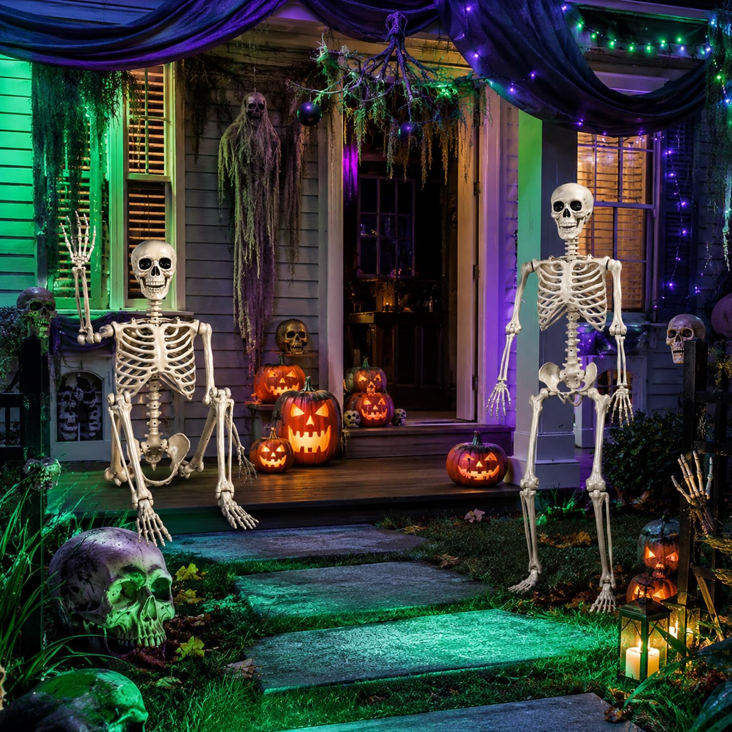 Thumbnail 5 de Petekuqi Skull-90 Life-Size Halloween Skeleton, 5.4-Foot Posable Decor