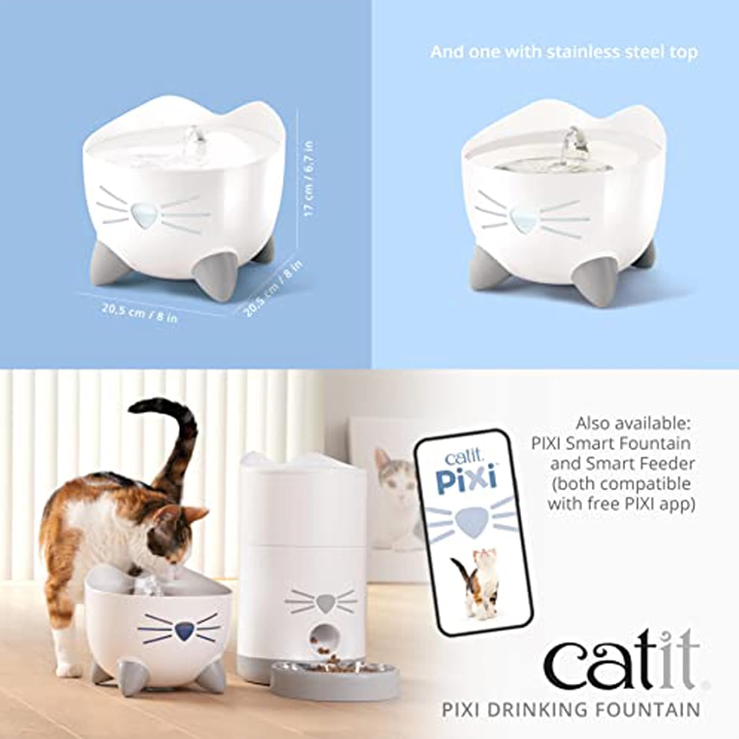 Detalle de Catit Pixi Fontaine à Eau pour Chat 2,5 L – Blanc