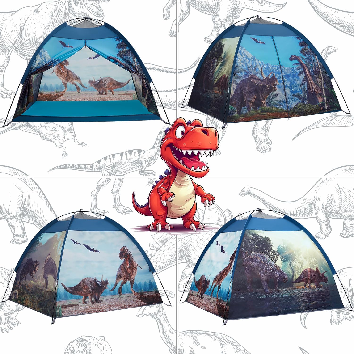 Detalle 2 de Mnagant Dinosaur Play Tent 61×61×45 🎪