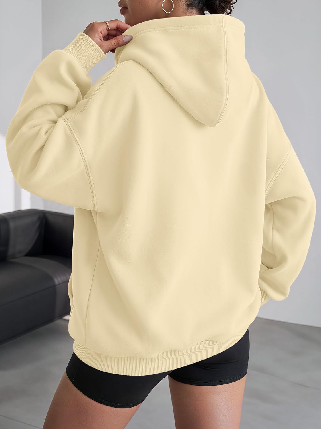 Detalle de AUTOMET Women's Oversized Hoodie, 100% Polyester