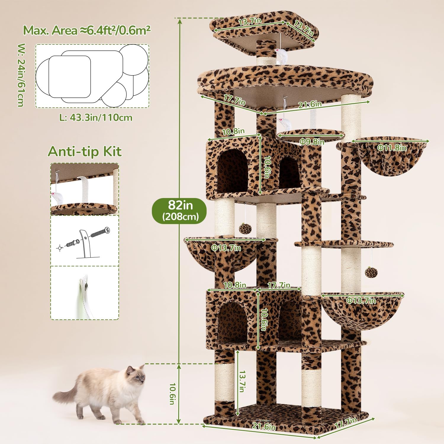 Detalle 2 de Globlazer Cat Tree, 82-Inch