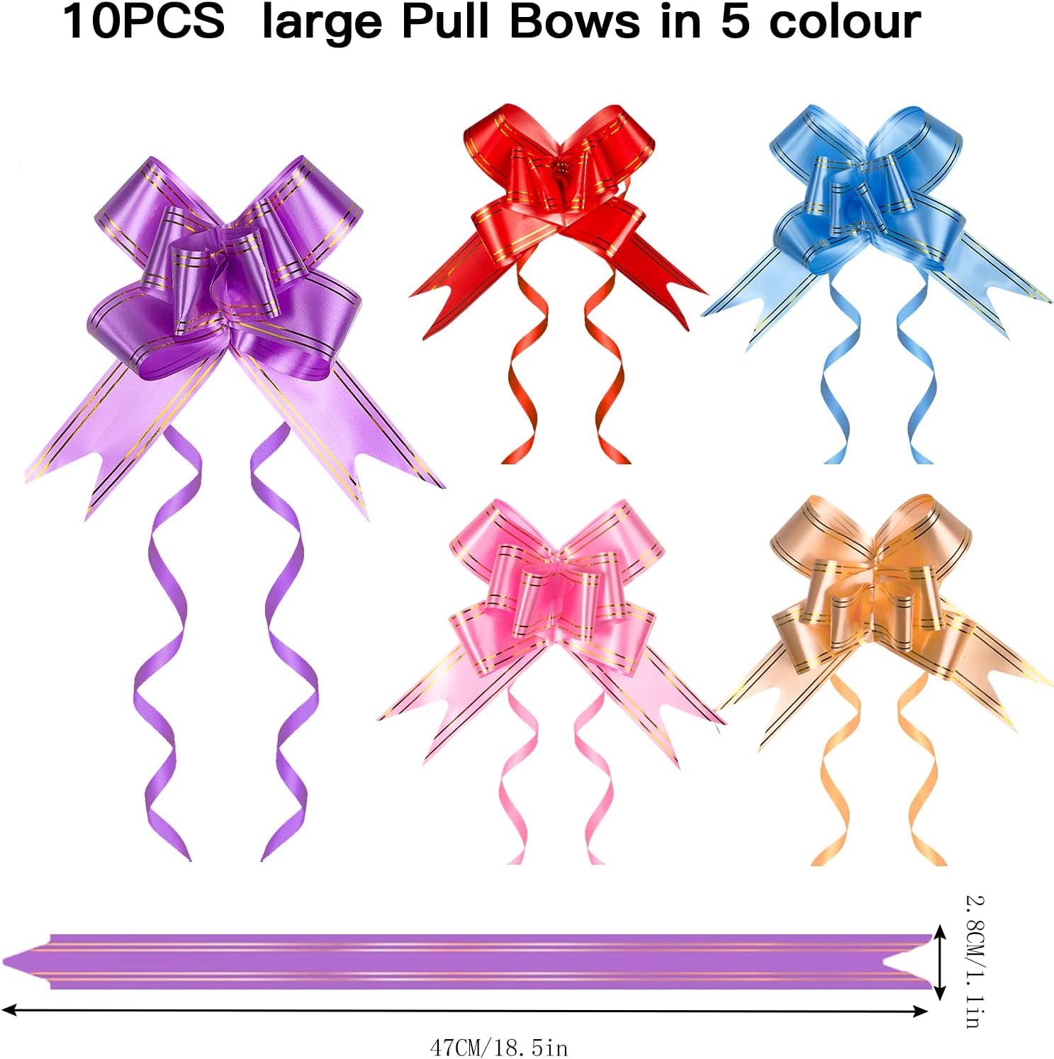 Detalle de Large Cellophane Hampers Bags With Pull Bows – 10 Pack (52 x 70 cm) by HCSSZ