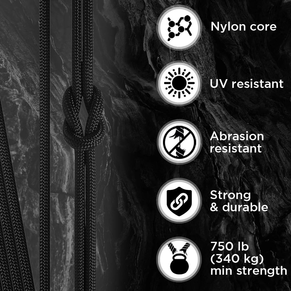 Thumbnail 2 de TECEUM Paracord 750lb Schwarz – 30 m, 4 mm, MIL-SPEC Paracord Type IV (Nylon)