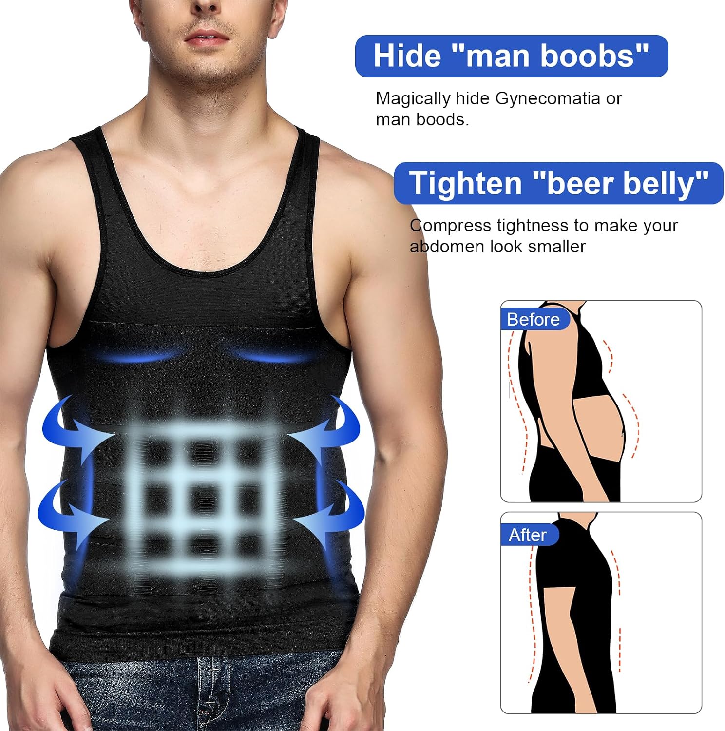 Thumbnail 2 de Odoland 3-Pack Men Compression Shirt