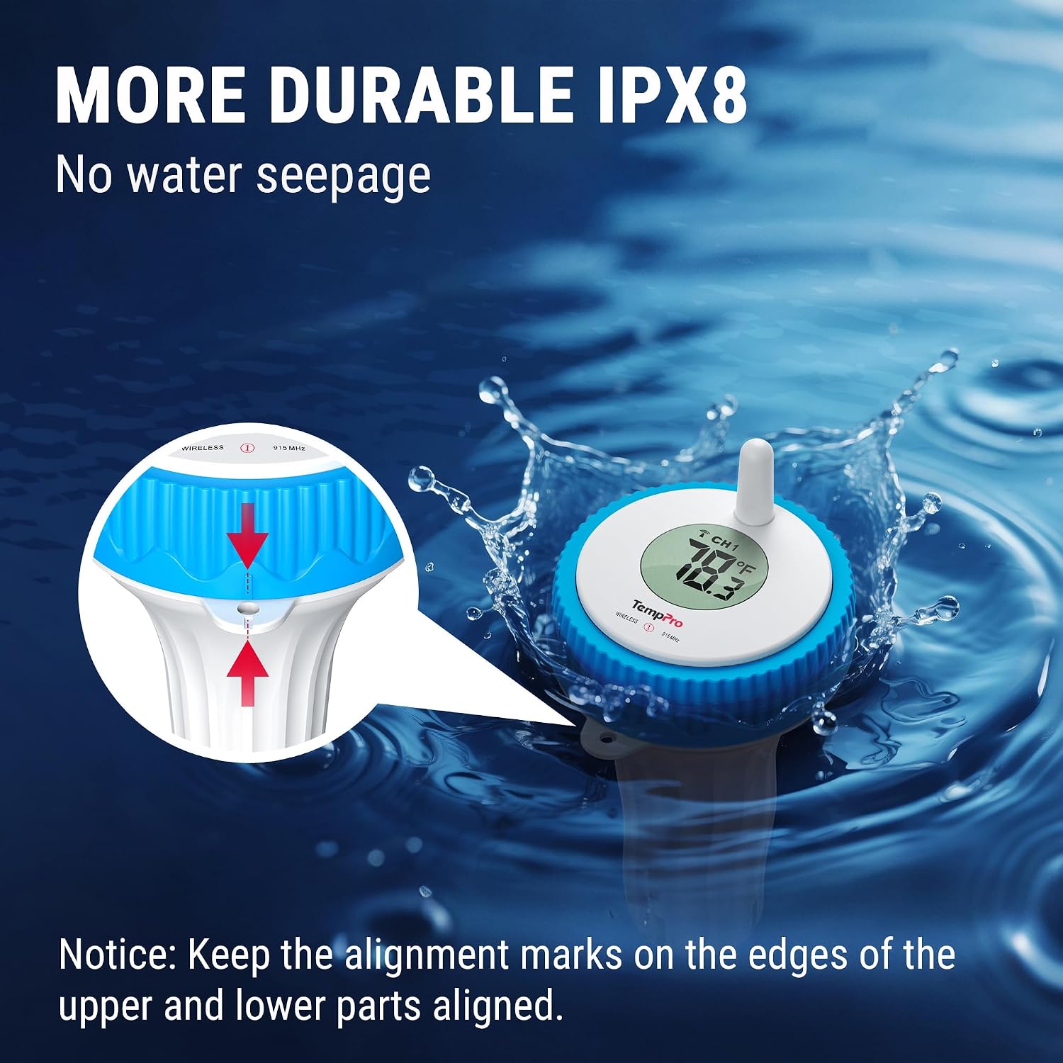 Detalle 2 de TempPro TempAir PLUS TP211B Wireless Pool Thermometer, 500-Foot Range
