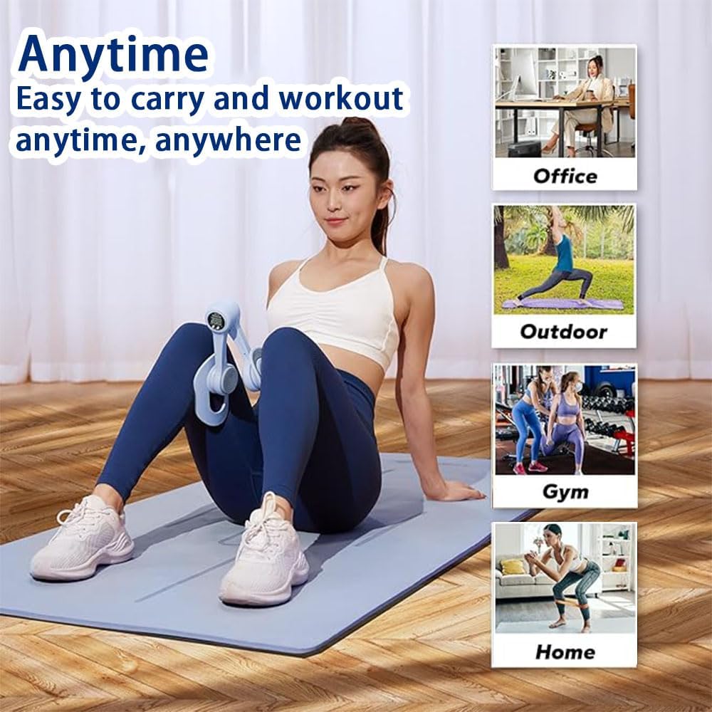 Detalle de Beckenbodentrainer & Oberschenkeltrainer für Frauen – kompakt, 360° Rotation, LCD-Display