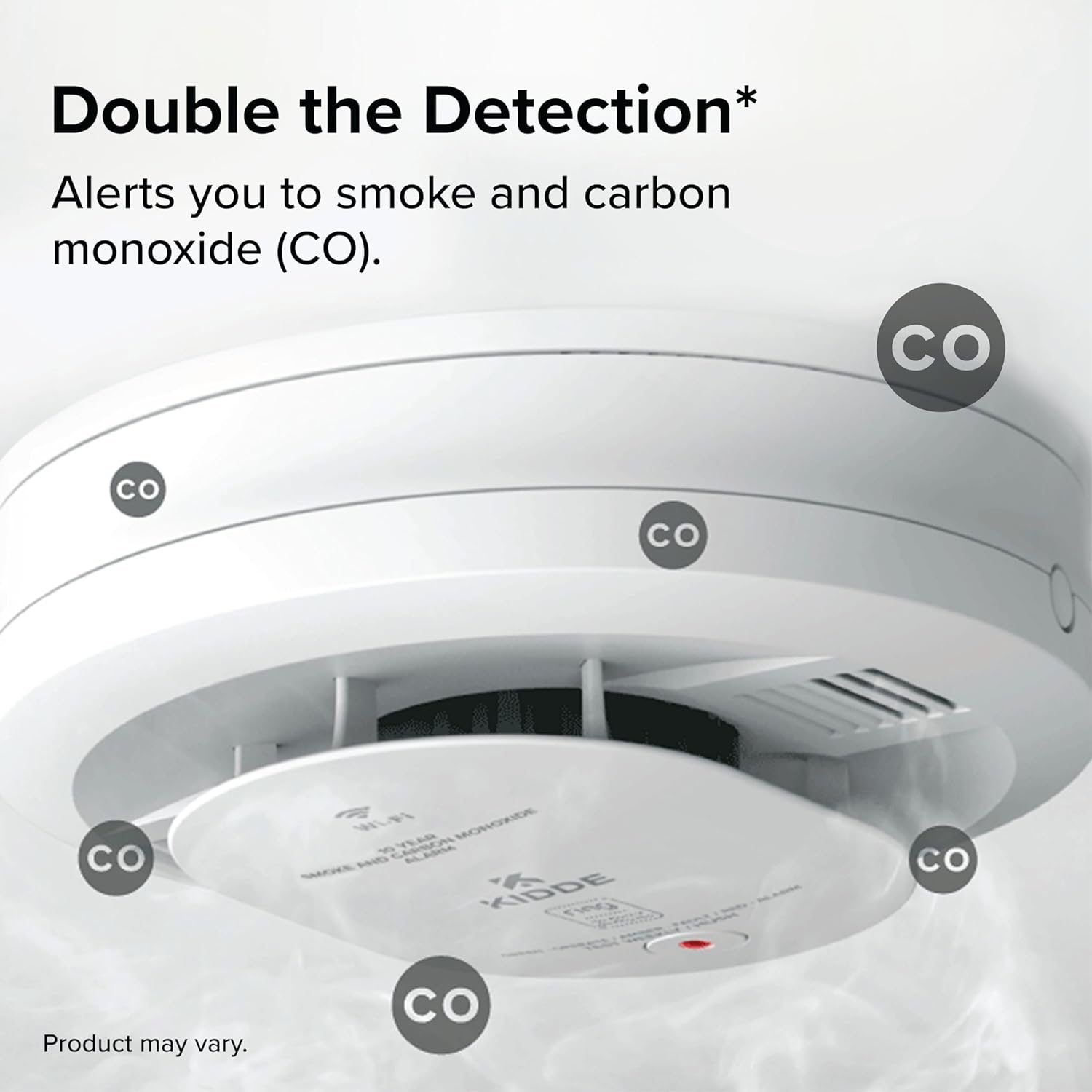 Detalle 2 de Kidde Smart Smoke and Carbon Monoxide Detector (Ring App Enabled) — Wire-Free Interconnectivity, AA Battery Powered