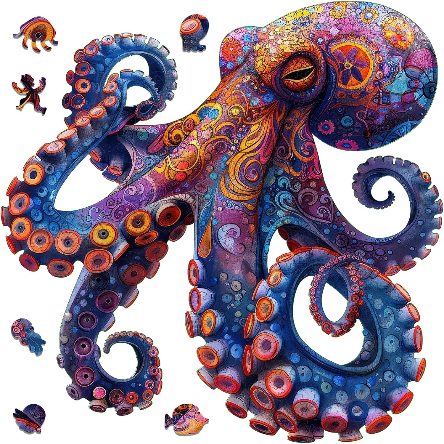 Detalle de Mys Aurora Octopus 500-Piece Wooden Puzzle 🎲