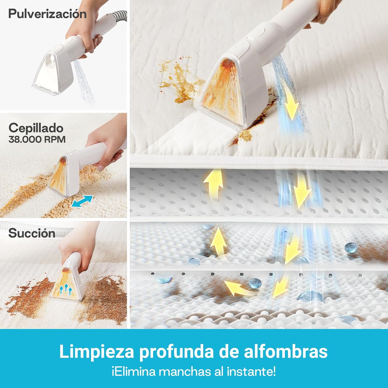 Detalle 2 de Livatro aspiradora de agua tapicería 600W 16kPa