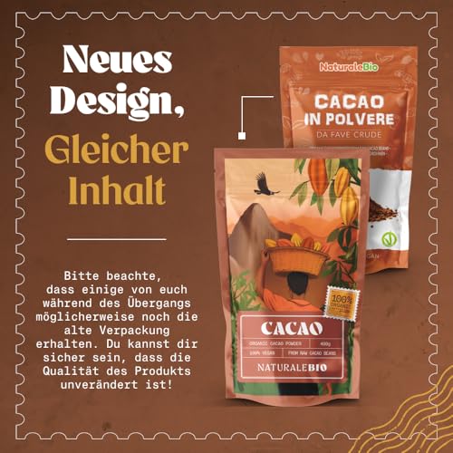 Thumbnail 4 de NaturaleBio Bio Kakaopulver Schwach Entölt – Bio, vegan, fettarm