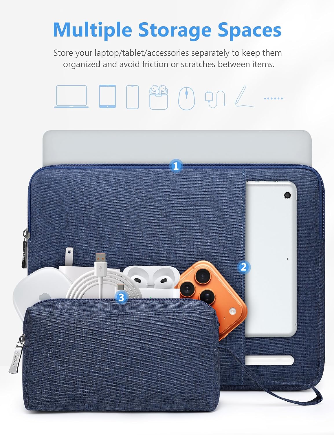 Thumbnail 1 de HYZUO Laptop Tasche Set 13 Zoll Navy