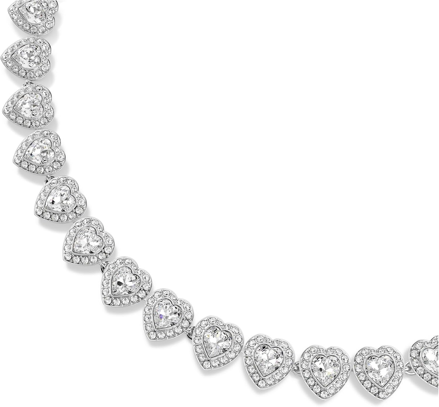 Thumbnail 2 de Swarovski Ariana Grande Heart All-Around Tennis Necklace in Rhodium Finish