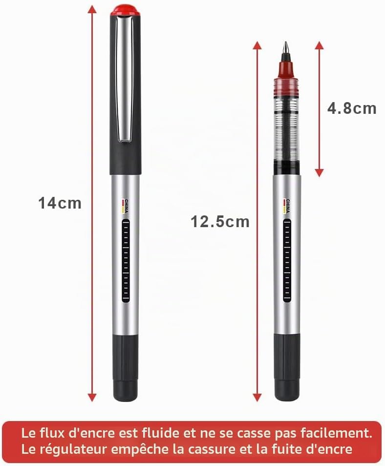 Detalle de OFFCUP balpennen met vloeibare inkt, rood, 0,5 mm, 10 stuks