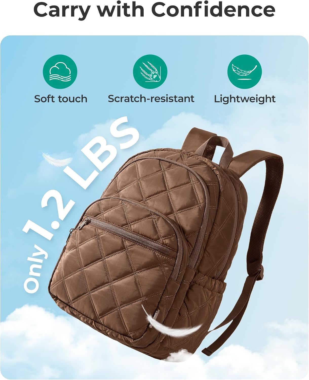 Detalle 2 de BAGSMART Laptop Backpack with 15.6-Inch Laptop Sleeve