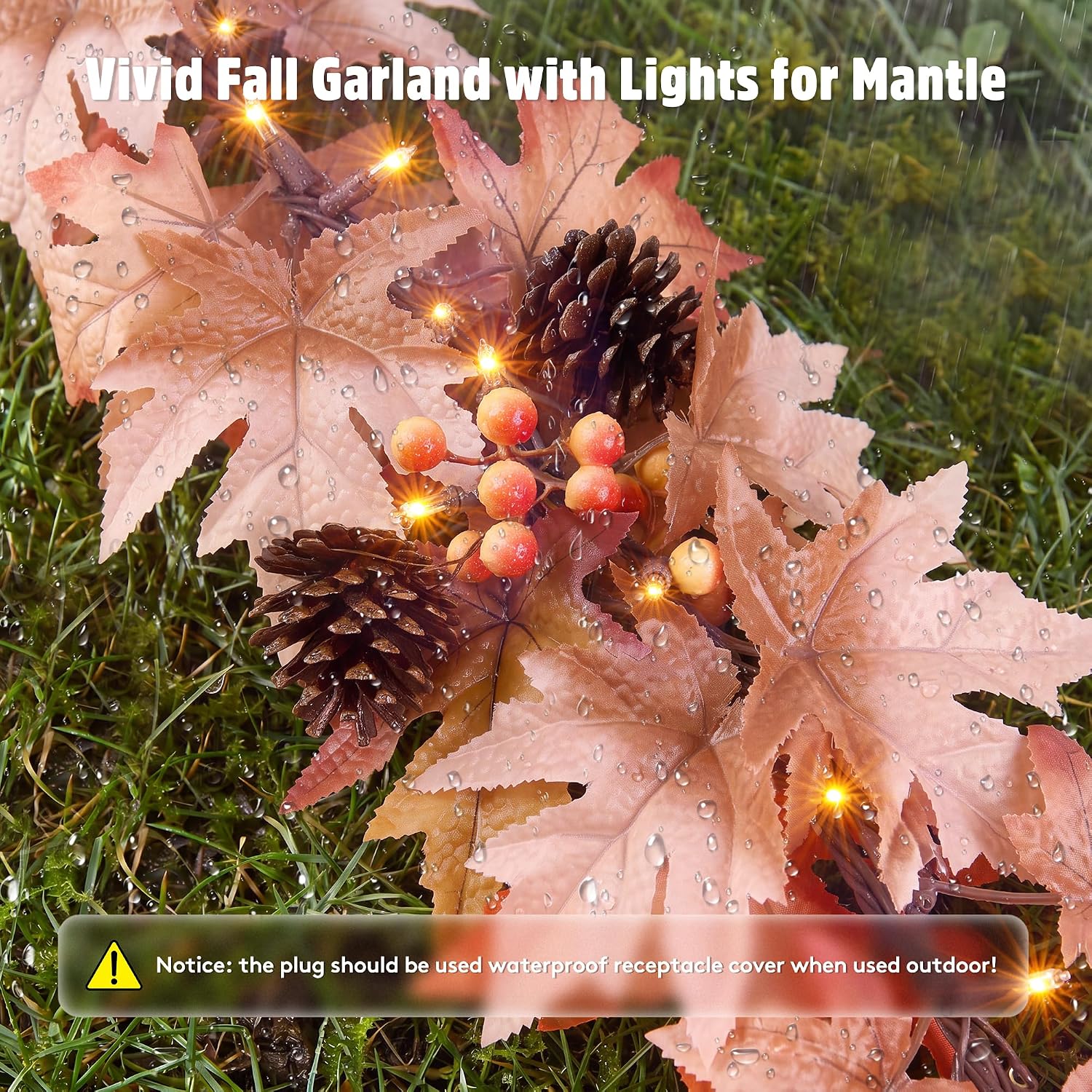 Thumbnail 6 de Meknow G0501A(0.17) Fall Garland, 9 ft, 50 Warm Incandescent Lights