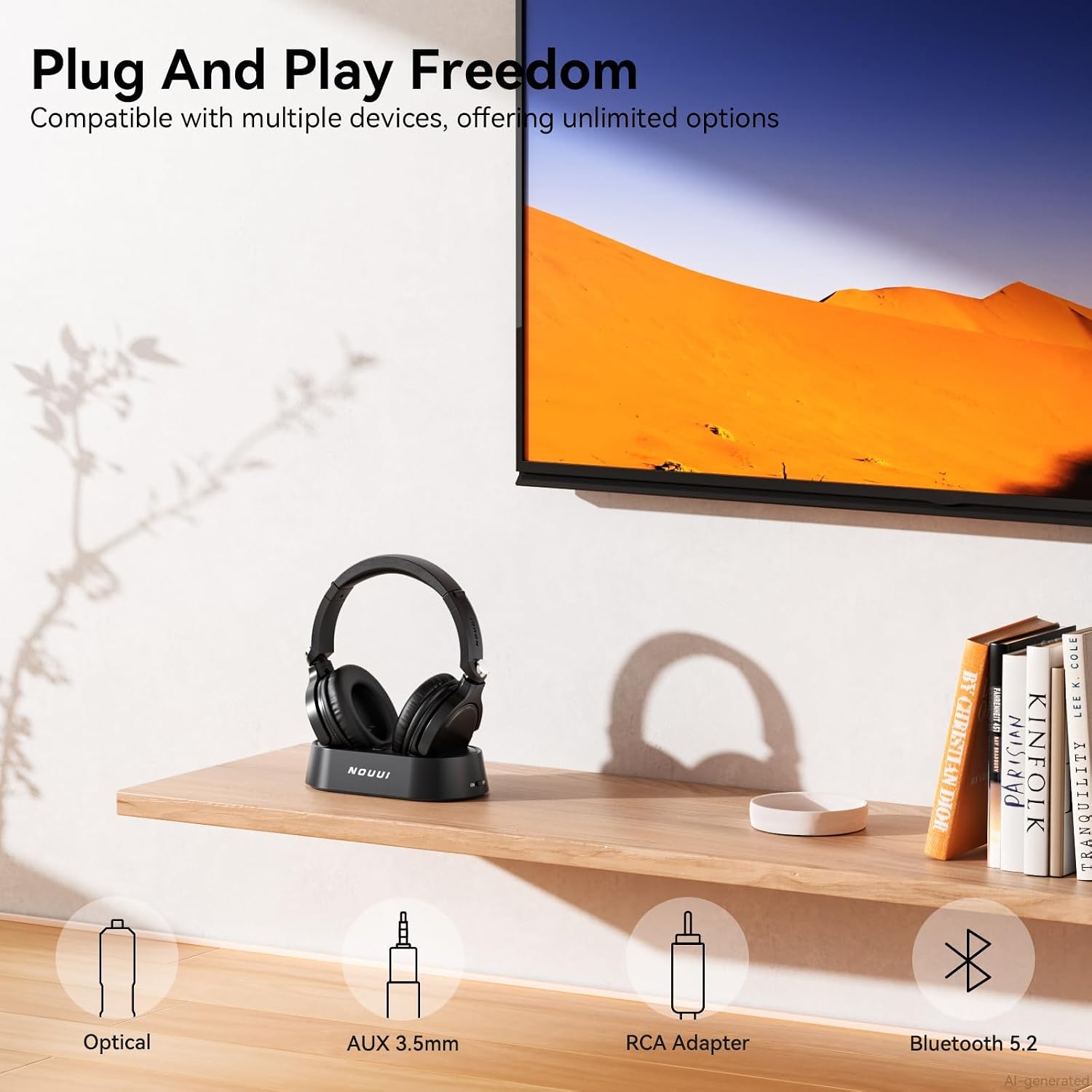 Detalle de Wireless TV Headphones with 65-Hour Playtime