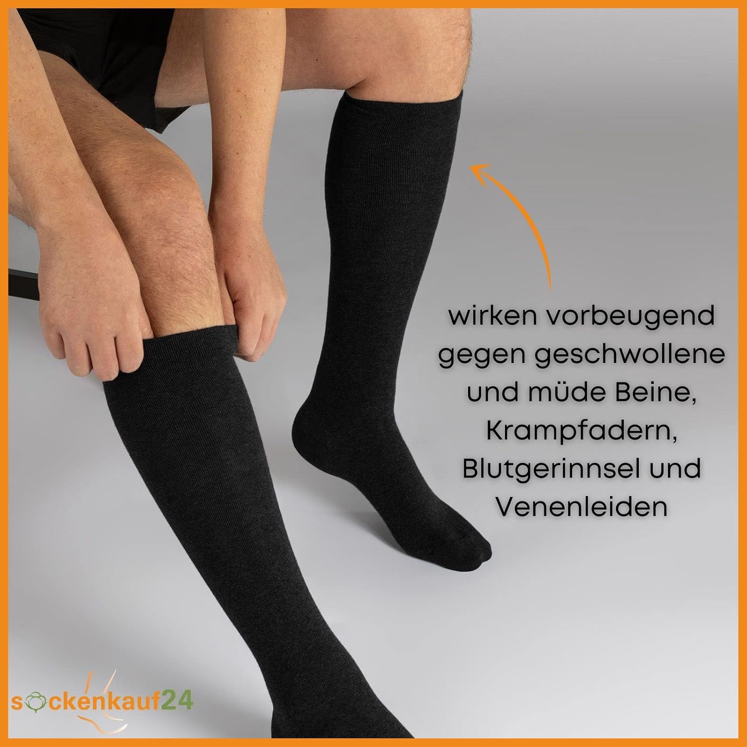 Detalle 1 de sockenkauf24 Stützstrümpfe 2 Paar Kompressionsstrümpfe