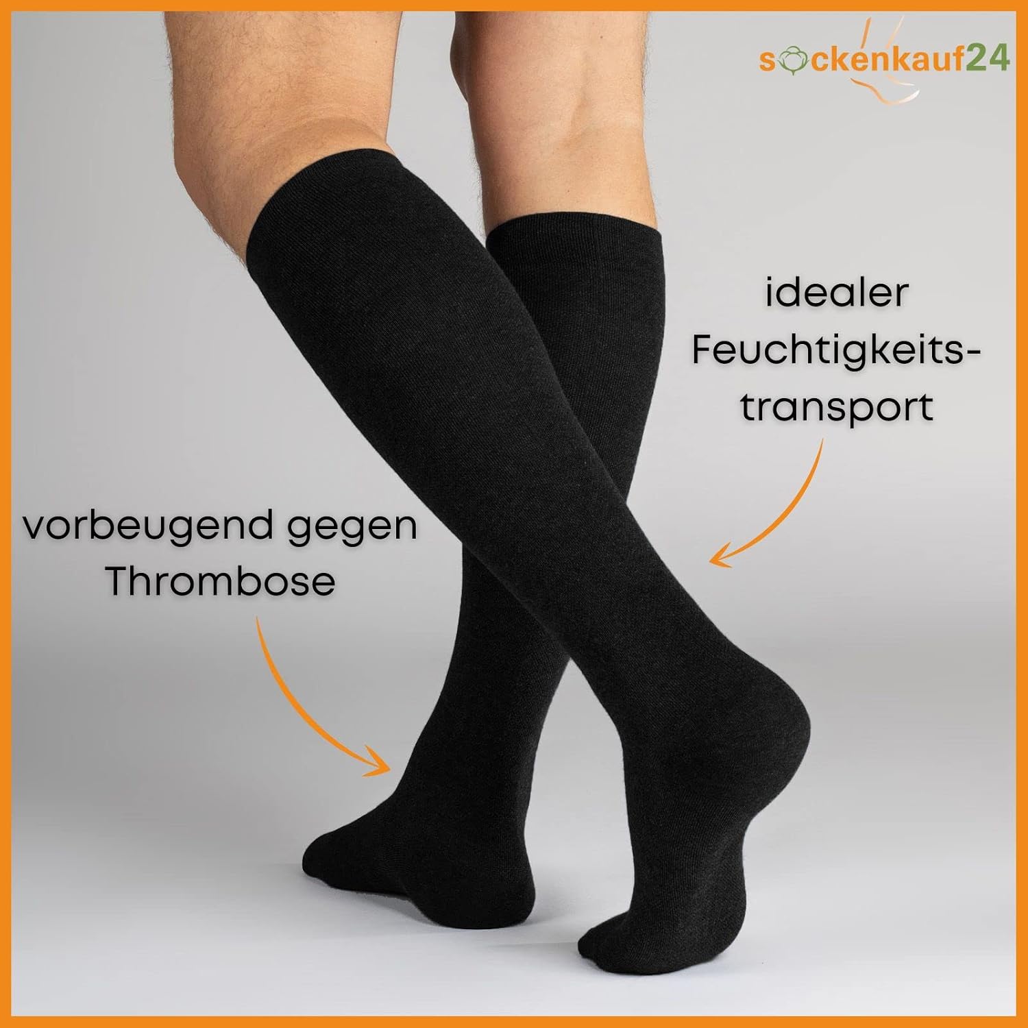 Detalle 2 de sockenkauf24 Stützstrümpfe 2 Paar Kompressionsstrümpfe