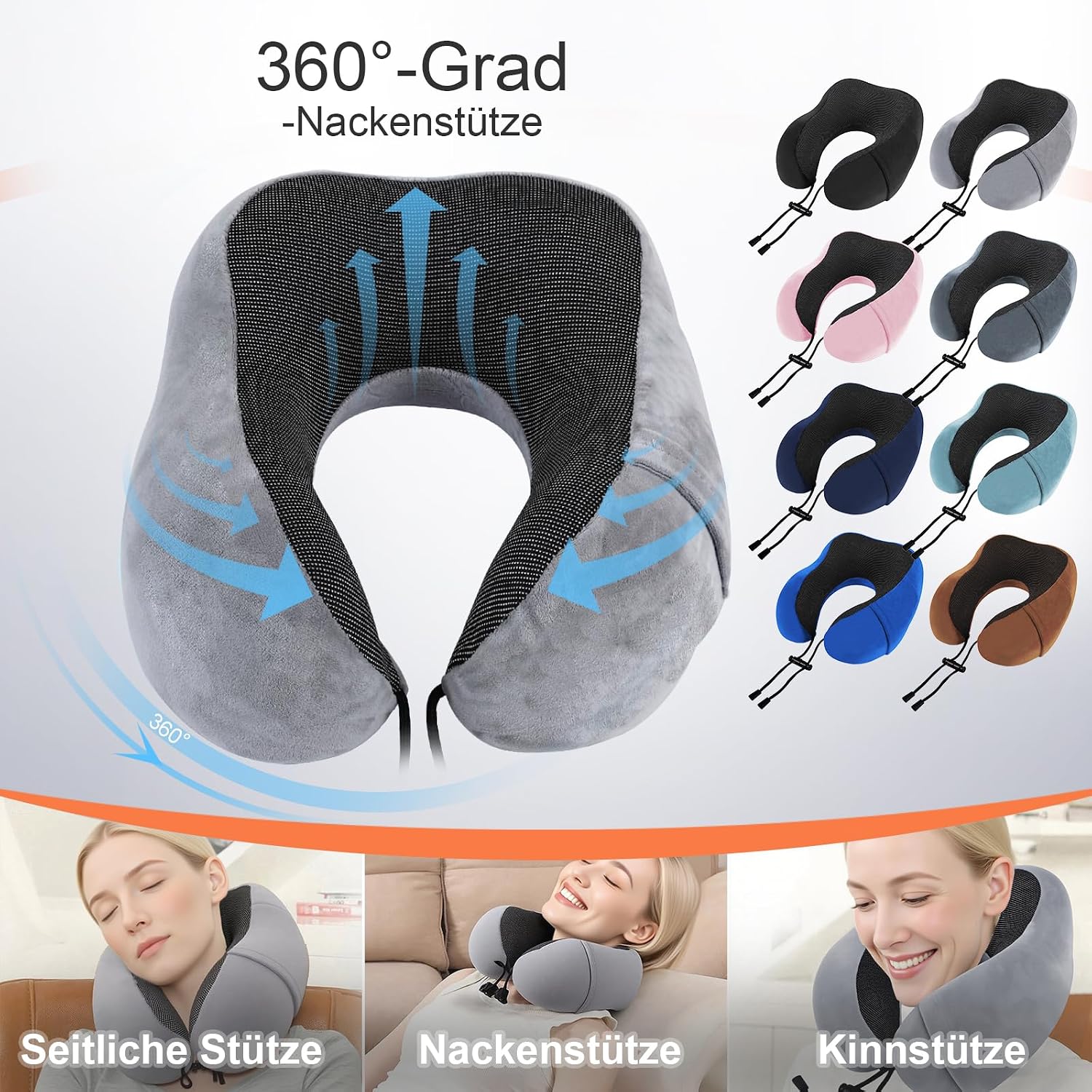 Detalle de ARTREE Almohada de Viaje Ajustable 38% compacta