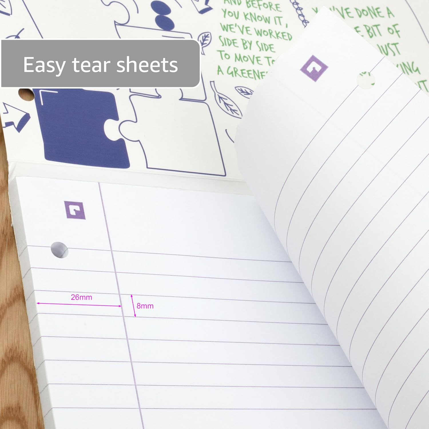 Detalle 2 de Oxford Campus Lined Paper A4 Refill Pad – 3 x Pastel 140 Pages
