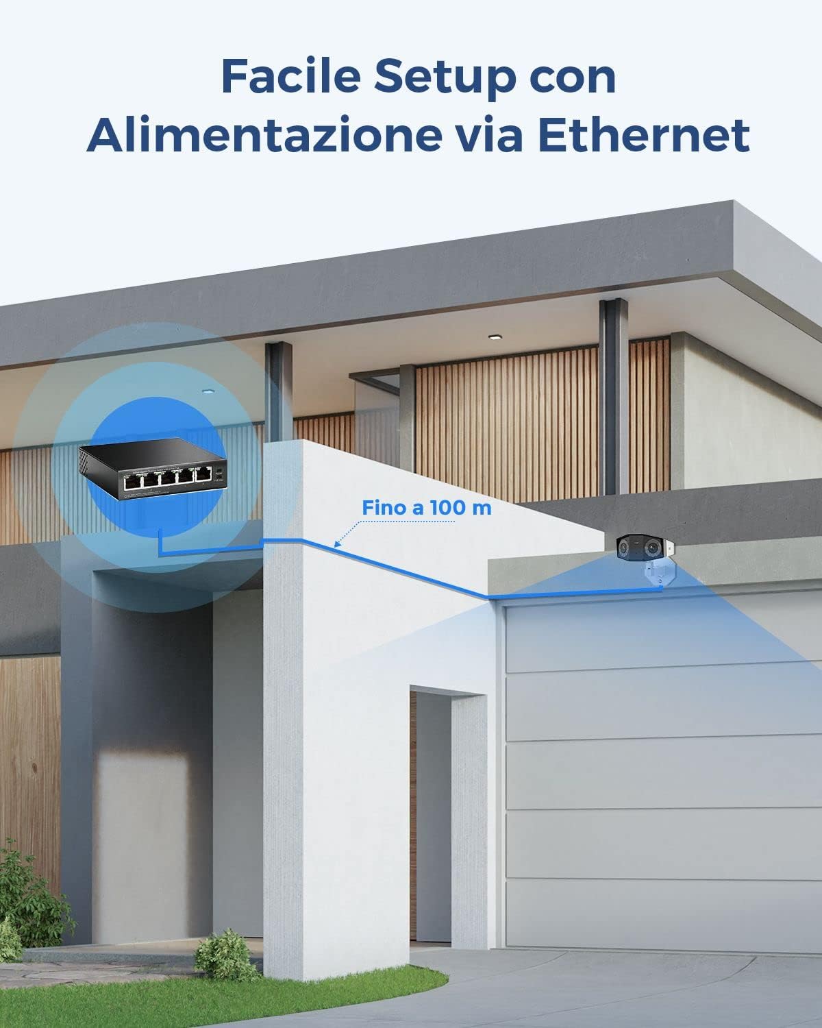 Detalle de Reolink PoE 4K Telecamera Esterno a Doppio Obiettivo – Duo 2 PoE, 180° e rilevamento intelligente