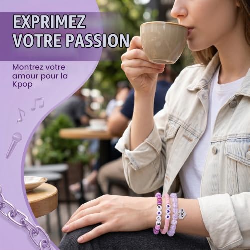 Detalle de DYIOTF Lot de 3 Bracelets Kpop avec Carte de Vœux – Accessoires K-pop pour Fans