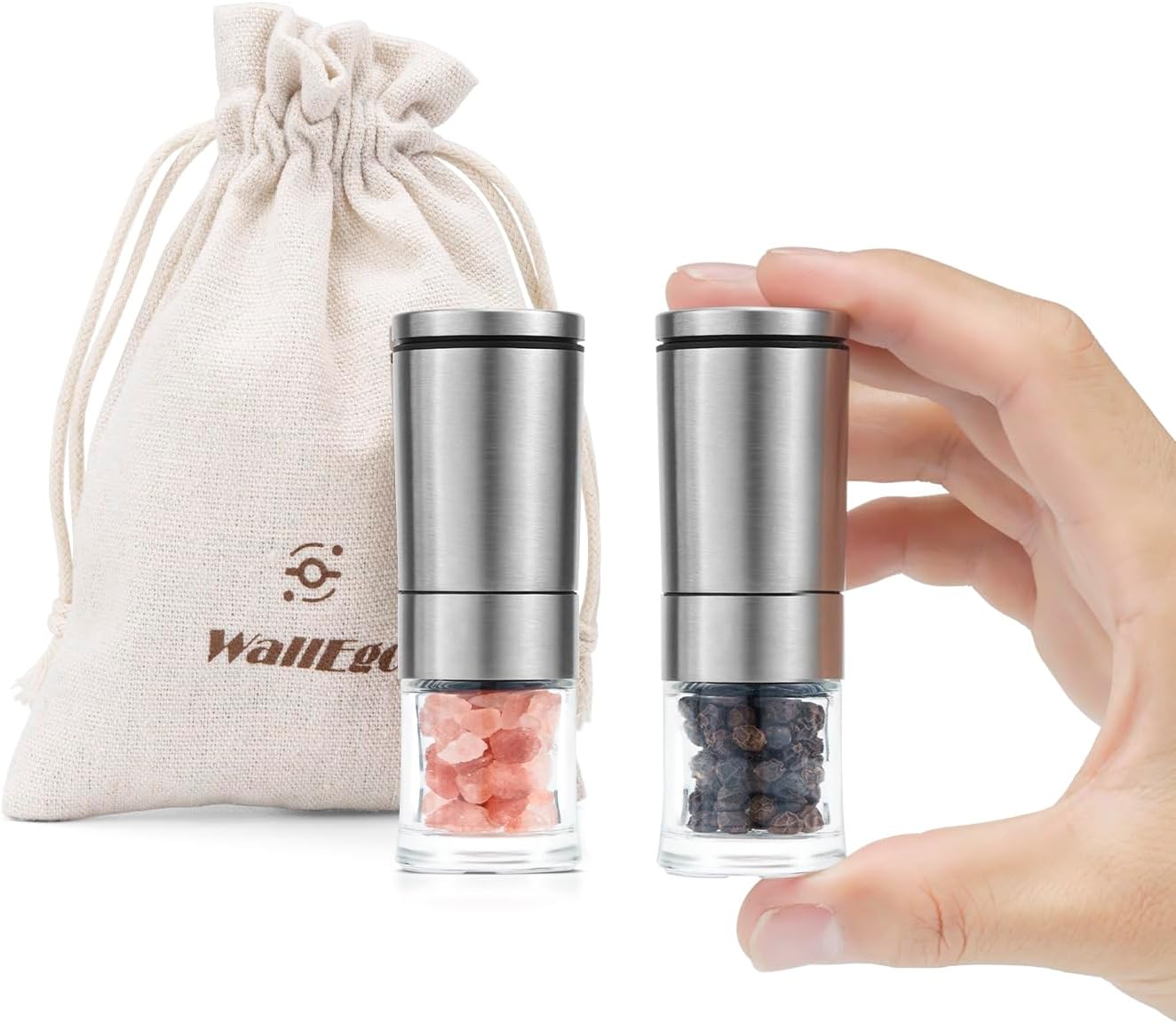 Thumbnail 1 de Portable Small Salt and Pepper Grinder Set – Compact Ceramic Grinder Jars for Camping, Picnics & BBQ (no spice content)