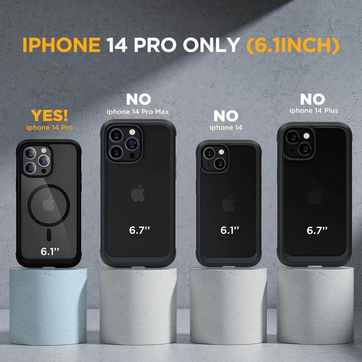 Thumbnail 1 de Miracase Magnetic for iPhone 14 Pro Case with Built-in 9H Glass Screen & Camera Protectors
