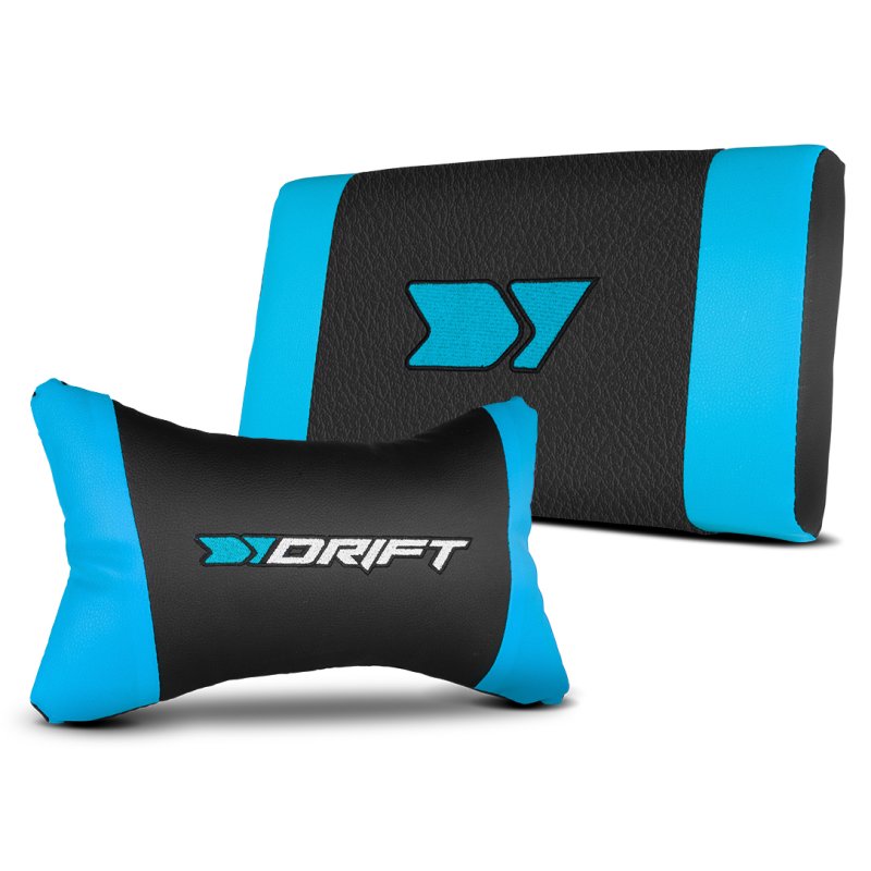 Detalle de Drift DR35: Silla Gaming negra/azul compacta y ergonómica para largas sesiones