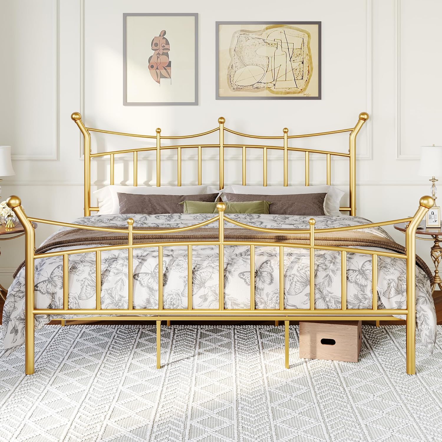 Detalle de Allewie Metal Platform Bed Frame, King Size