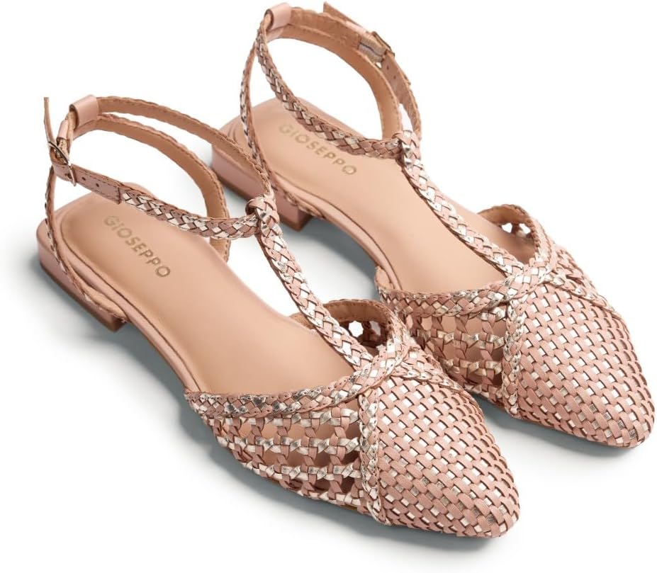 Detalle de GIOSEPPO Femme Jhelum Chaussure Baby — élégance tressée, cuir et confort pour petites pieds
