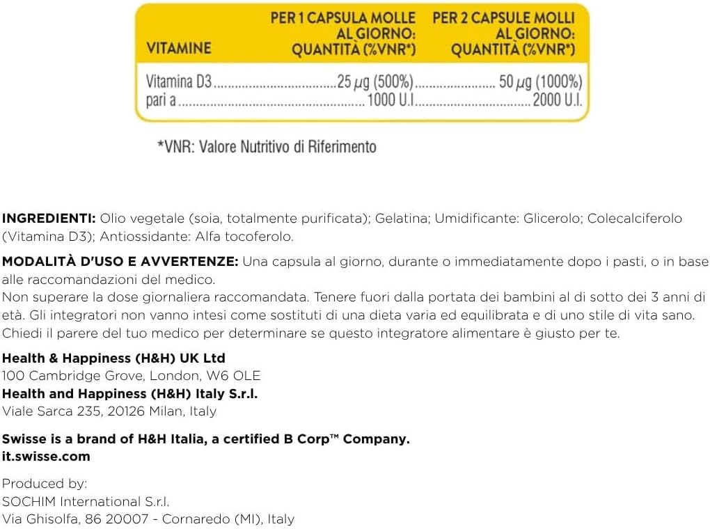 Thumbnail 5 de Swisse Ultiboost Vitamina D 2000 UI – Integratore di Vitamina D3 per ossa e sistema immunitario