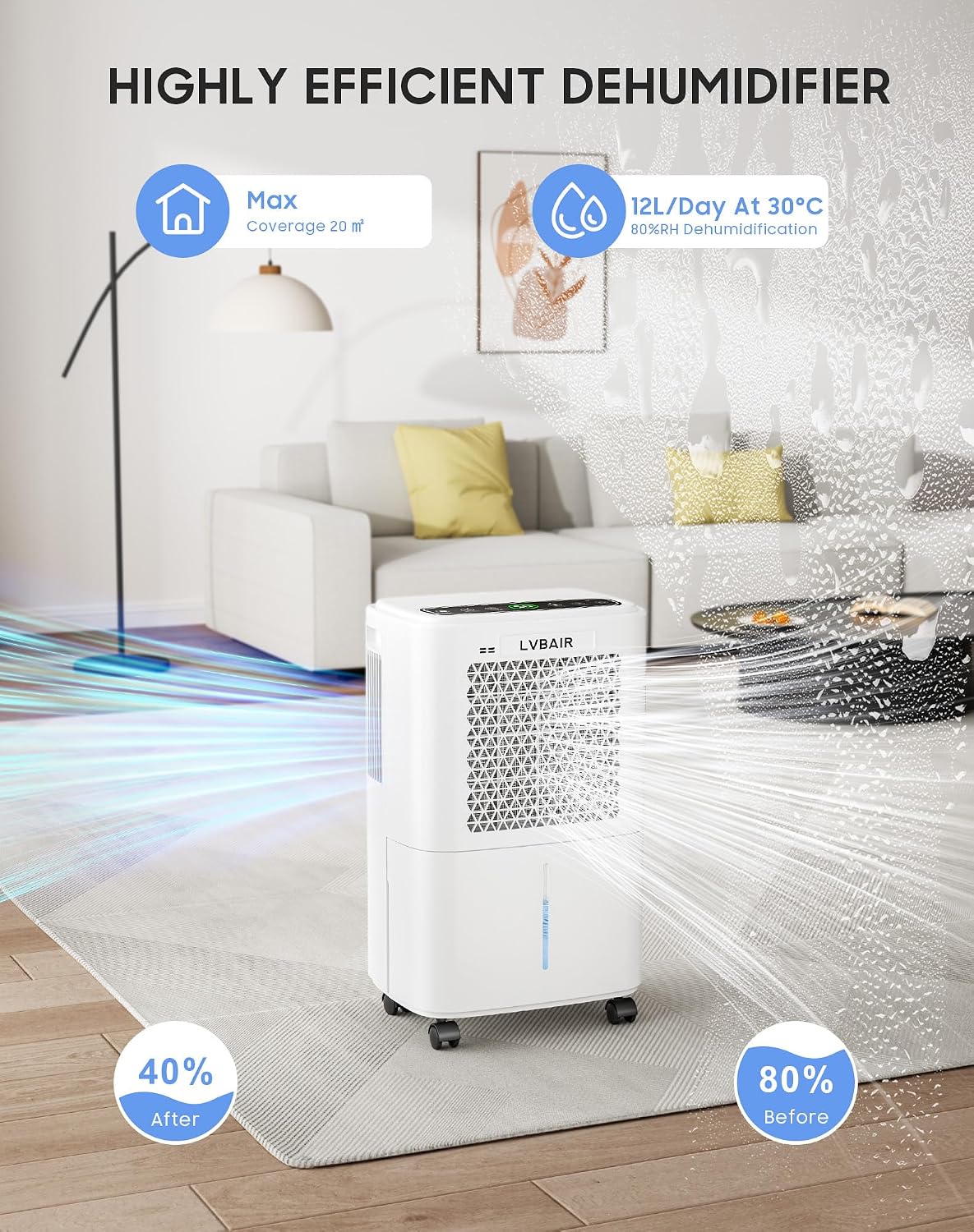 Detalle 2 de 12L/day dehumidifier with timer