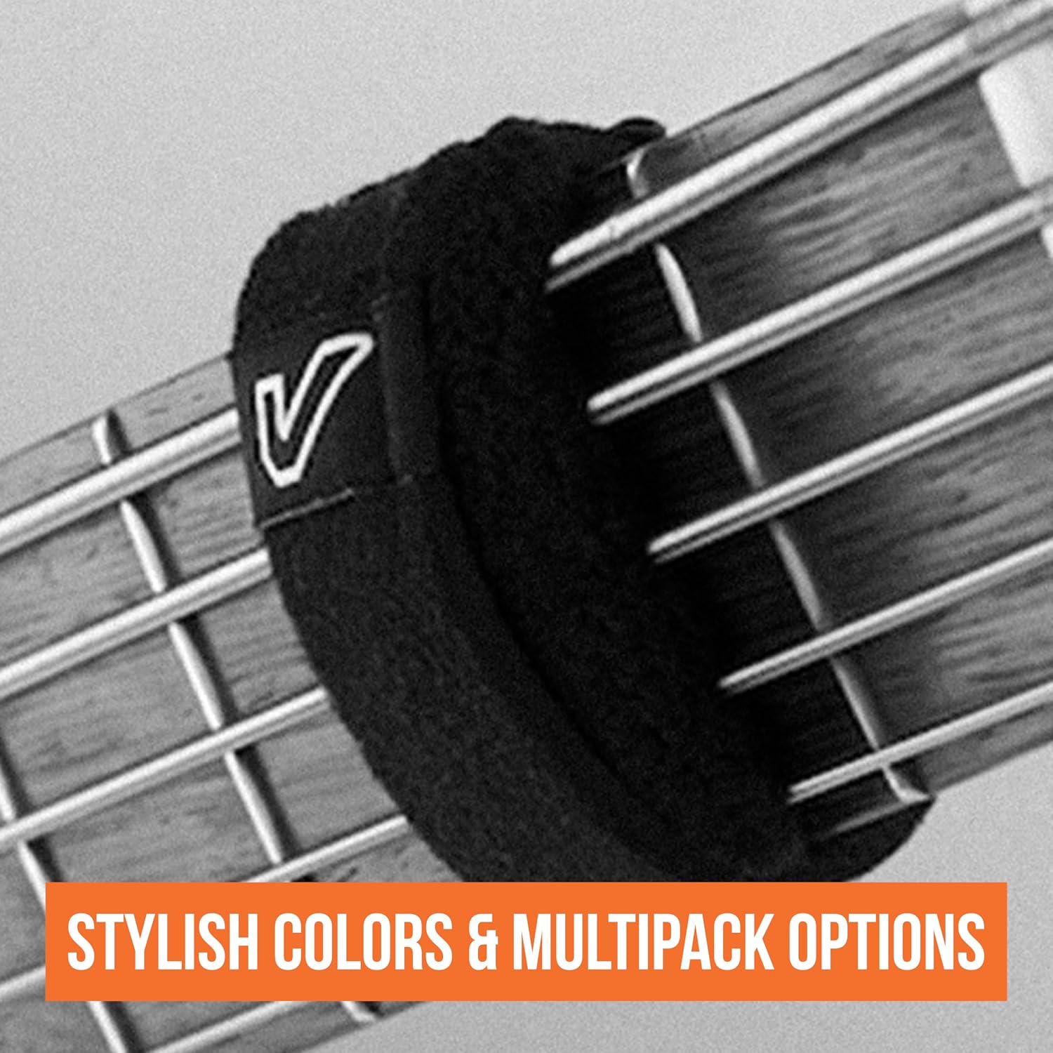 Detalle de Gruv Gear FW-3PK-SM Fret Wrap, 3-Pack String Dampeners, Small Black