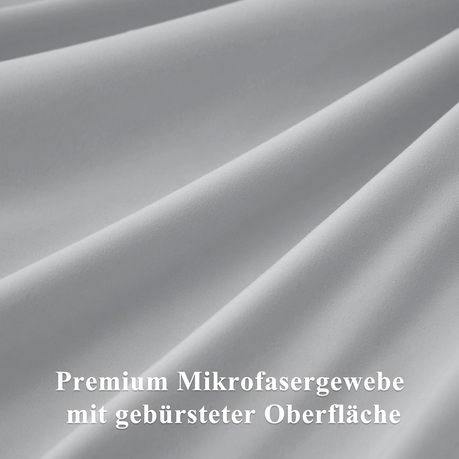 Thumbnail 6 de Aisbo Bettwäsche 135x200 4tlg Grau – Mikrofaser, ÖKO-TEX, Reißverschluss mit Eckbändern