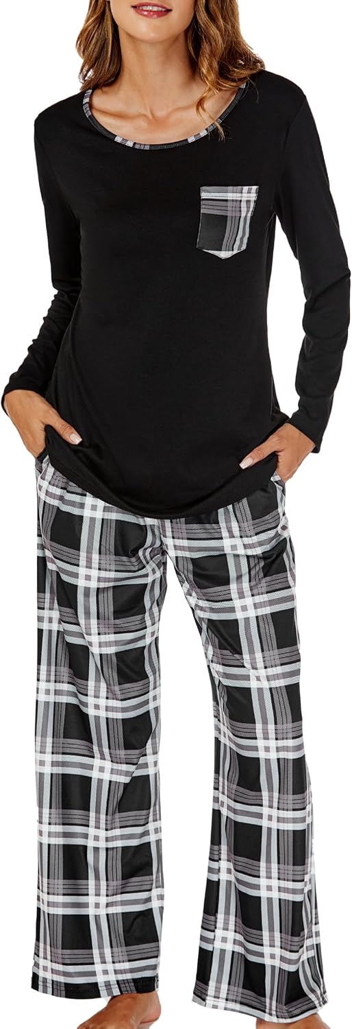 Thumbnail 6 de JCQIGOA Damen-Schlafanzug Langarm (2-teilig) – bequemes Loungewear-Set für Winternächte