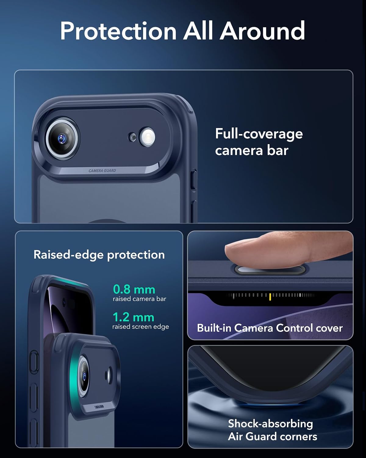 Detalle de ESR iPhone 17 Pro Hülle mit Capture‑Button, Magsafe