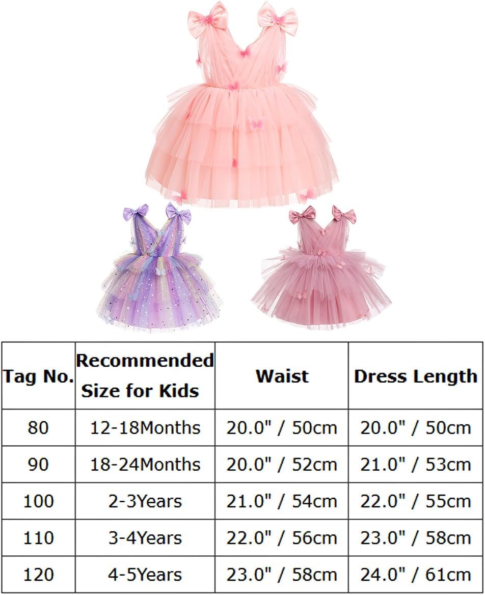 Thumbnail 5 de Robe princesse IDOPIP bébé fille en tulle 3D papillon, V ouvert sans manches