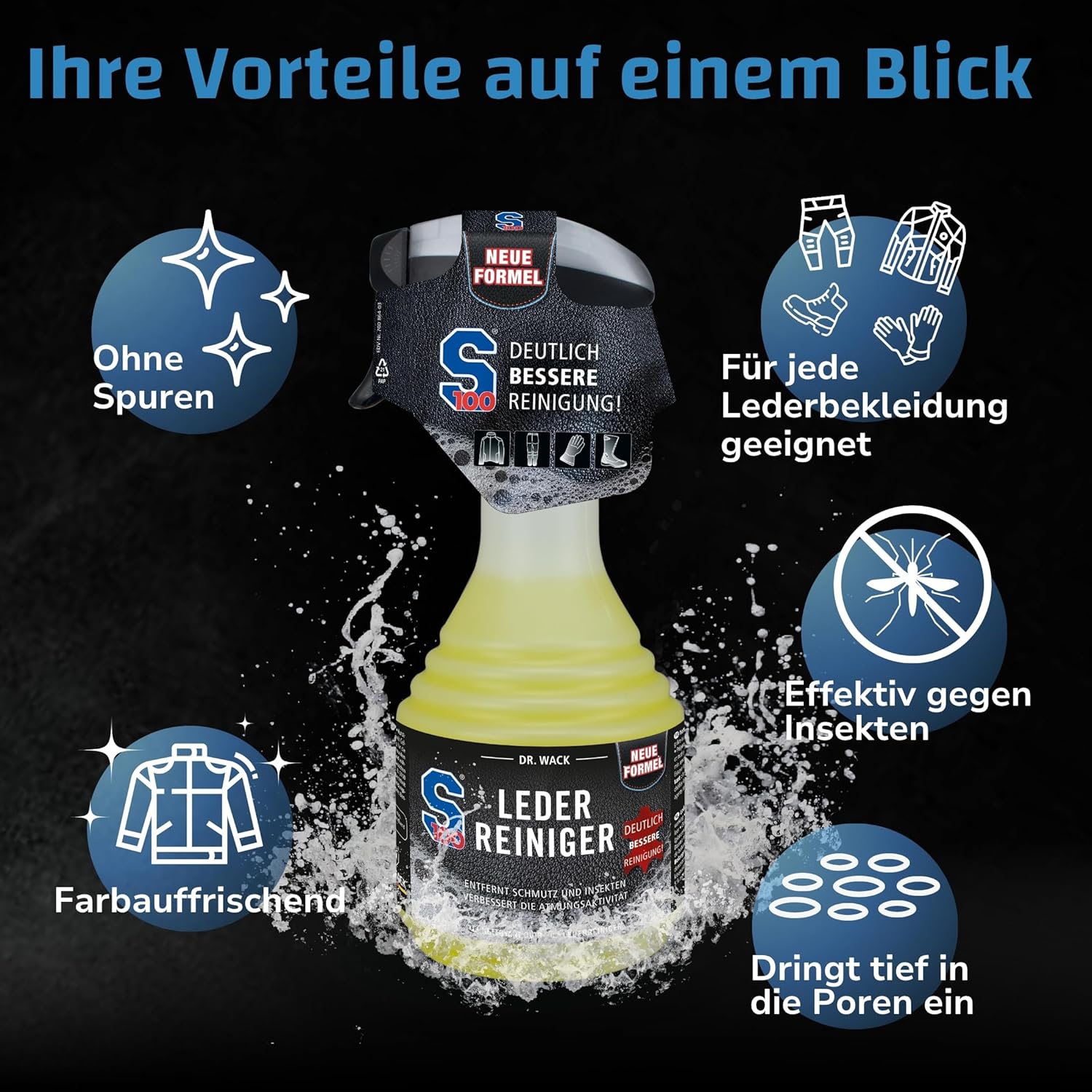 Thumbnail 4 de DR. WACK S100 Lederreiniger Gel 500 ml – porentiefe, schonende Reinigung für Motorradleder