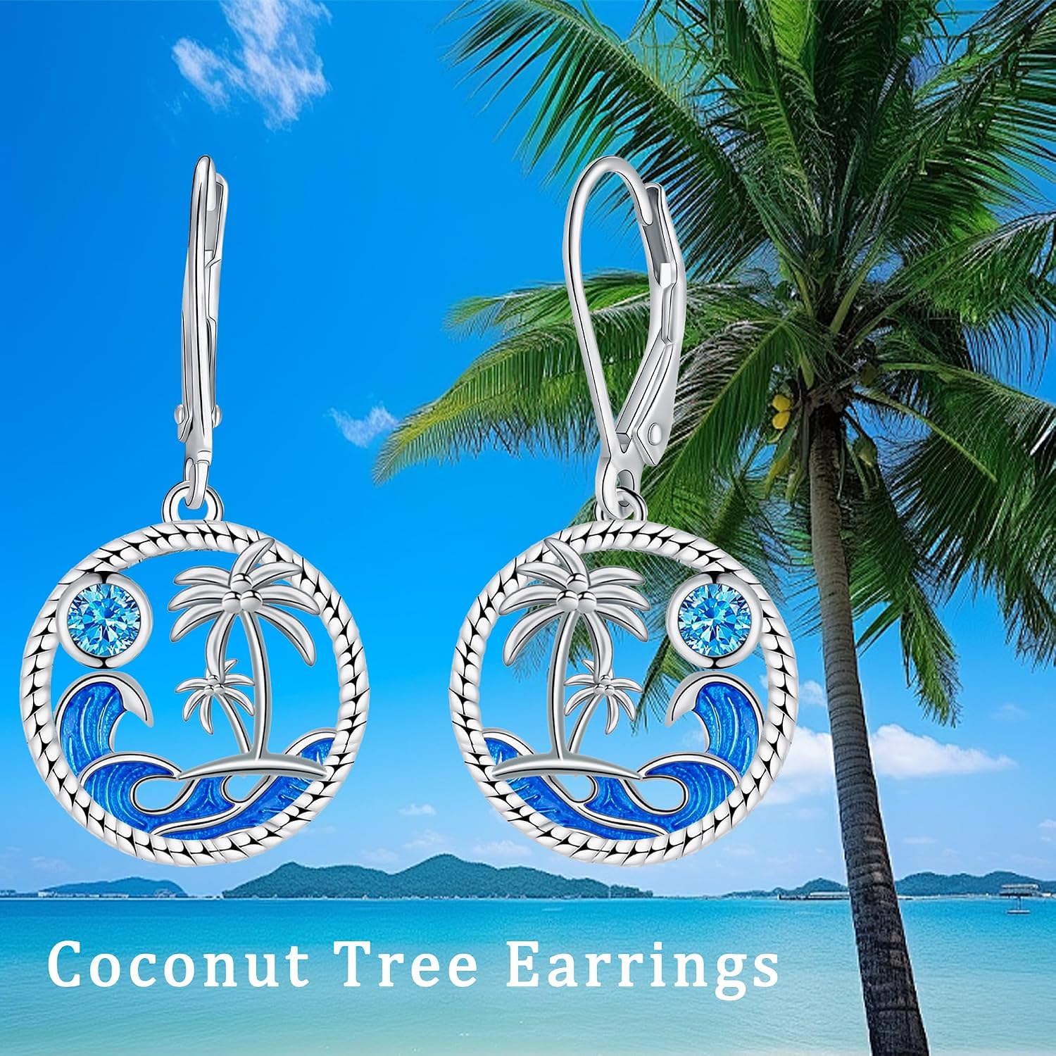 Detalle de Micory Femme – Boucles d’oreilles pendantes en Argent Sterling 925 avec oxyde de zirconium