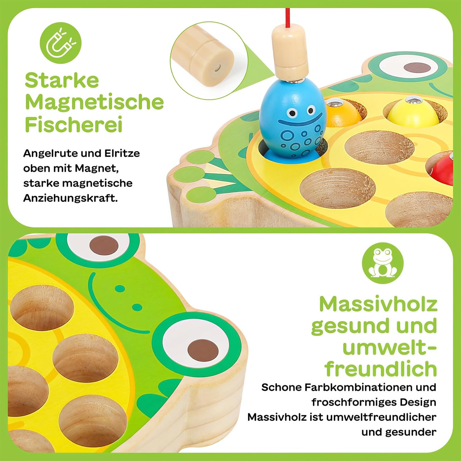 Thumbnail 4 de YIQOGAME Montessori Holz Angelspielzeug Ab 3 Jahre