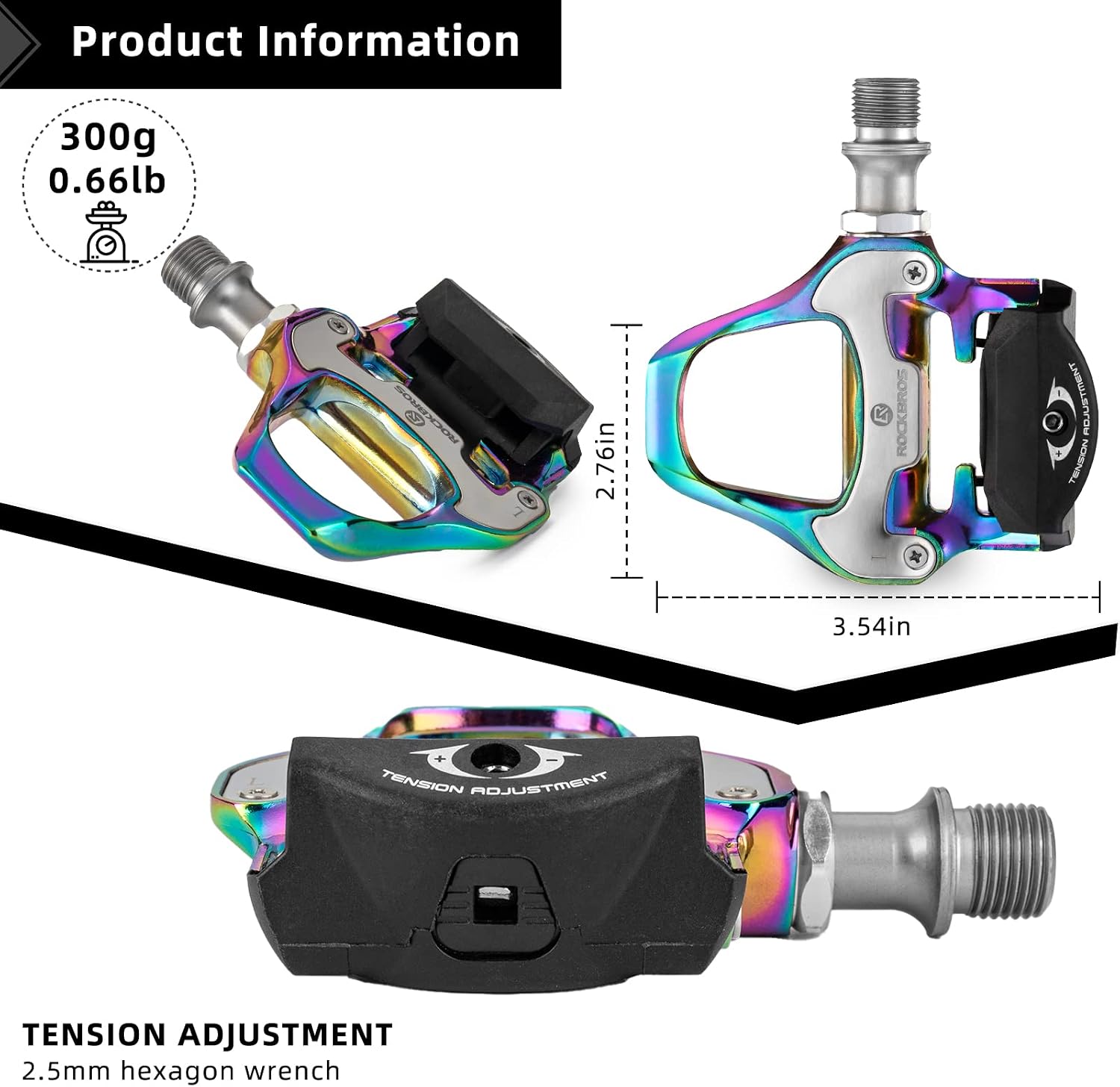 Thumbnail 1 de ROCKBROS clipless road bike pedals, 9/16-inch spindle