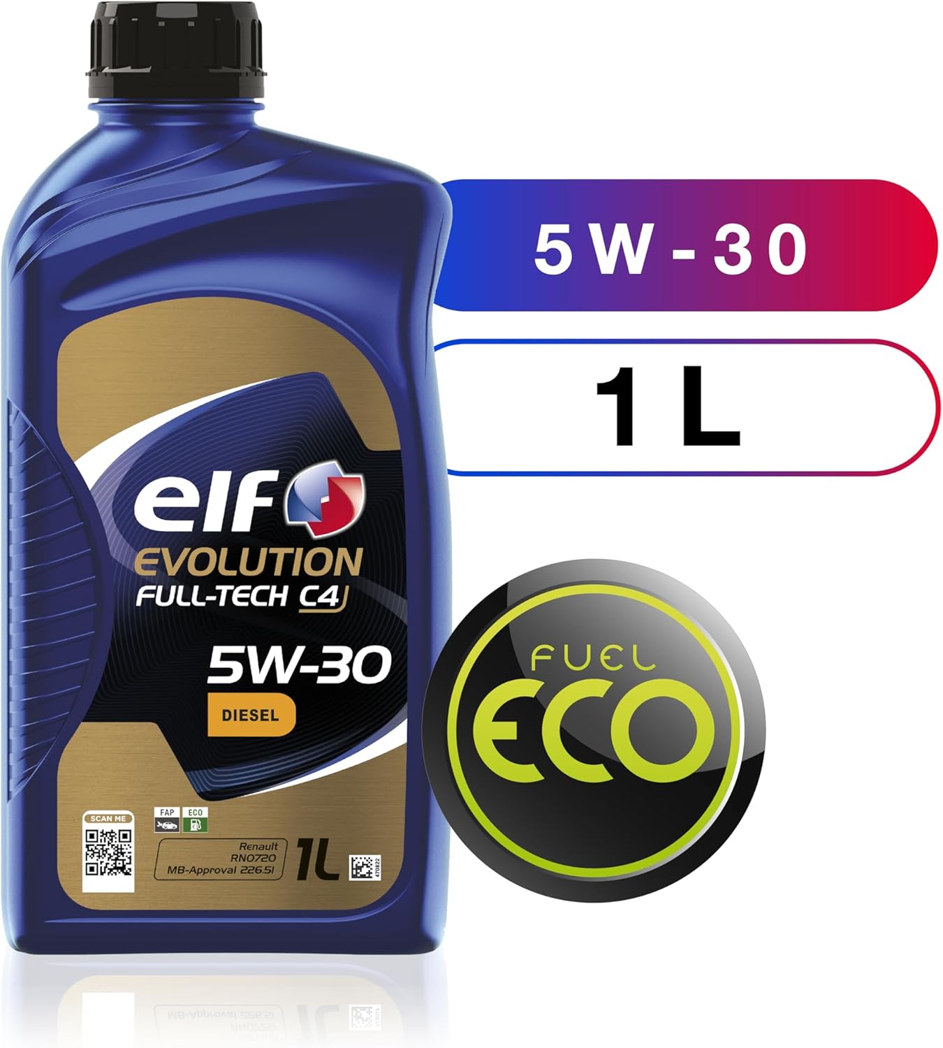 Thumbnail 3 de ELF EVOLUTION FULL-TECH C4 5W-30 – Huile moteur Diesel 1 litre (ACEA C4, homologuée RN0720, MB 226.51/229.51)